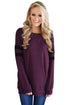 Sexy Purple Striped Sleeve Women’s Sweatshirt Top