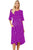 Sexy Purple White Striped Bell Sleeve Hi-low Midi Dress