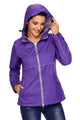 Sexy Purple Women Zipper Lapel Suit Blazer with Foldable Sleeve