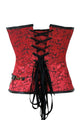 Sexy Red 14 Steel Bone Steampunk Leather Corset with Thong