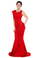 Sexy Red Asymmetric Pleats Detail Elegant Long Party Dress