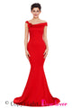 Sexy Red Asymmetric Shoulder Design Mermaid Gown