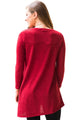 Sexy Red Button Side Long Sleeve Swingy Tunic