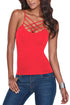 Sexy Red Caged Front Detail Cami Top