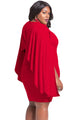 Sexy Red Cape Plus Size Dress