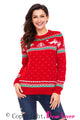 Sexy Red Christmas Reindeer Knit Sweater Winter Jumper