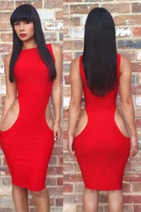 Sexy Red Cut out Sexy Party Midi Dress