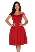 Sexy Red Foldover Off Shoulder Sweet Homecoming Dress