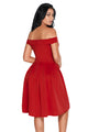 Sexy Red Foldover Off Shoulder Sweet Homecoming Dress