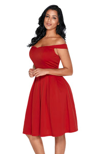 Sexy Red Foldover Off Shoulder Sweet Homecoming Dress