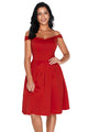 Sexy Red Foldover Off Shoulder Sweet Homecoming Dress