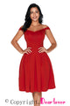 Sexy Red Foldover Off Shoulder Sweet Homecoming Dress