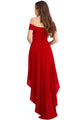 Sexy Red High Low Hem Off Shoulder Party Dress
