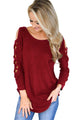 Sexy Red Hollow-out Crisscross Shoulder Top for Women
