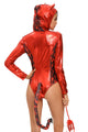 Sexy Red Hot Devilish Hooded Romper Costume