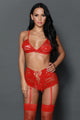 Sexy Red Lacy Connection Bralette Set