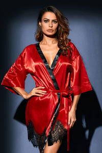 Sexy Red Luxurious Satin Robe Nightwear