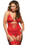 Sexy Red Midnight Affair Bustier Thong Handcuff Plus