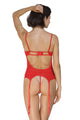 Sexy Red Midnight Affair Bustier Thong Handcuff