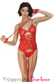 Sexy Red Midnight Affair Bustier Thong Handcuff