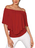 Sexy Red Multi-way Ruffle Women Top