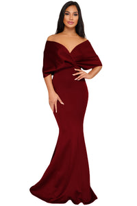 Sexy Red Off The Shoulder Mermaid Maxi Dress