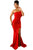 Sexy Red Off The Shoulder One Sleeve Slit Maxi Party Prom Dress