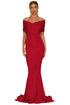 Sexy Red Off-shoulder Mermaid Wedding Party Gown