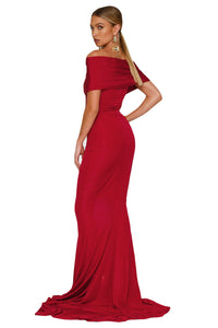 Sexy Red Off-shoulder Mermaid Wedding Party Gown