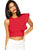 Sexy Red One-shoulder Ruffle Crop Top
