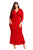 Sexy Red Plus Size Collared Deep V Maxi Dress