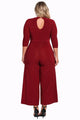 Sexy Red Plus Size Cut Out Wide Legged Jumpsuit