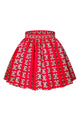 Sexy Red Print Skater African Style Mini Skirt