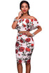 Sexy Red Roses Print Two-piece Set