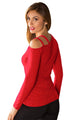 Sexy Red Ruched Asymmetric Top