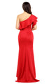 Sexy Red Ruffle One Shoulder Elegant Mermaid Dress