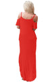 Sexy Red Sassy Open Shoulder Maxi Dress