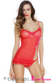 Sexy Red Sexy Night Lace Cup Babydoll with Slit