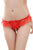 Sexy Red Sheer Lace Ruffle Beaded Open Crotch G-string