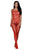 Sexy Red Sleeveless Floral Tattoo Body Stocking
