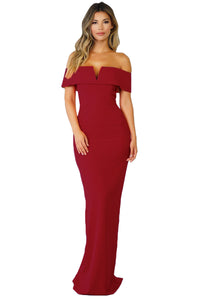 Sexy Red Social Event Red Carpet Off-shoulder Party Evening Dress