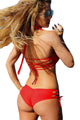 Sexy Red Strappy Crisscross Cut out Monokini