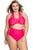 Sexy Red Strappy Splice Plus High-waisted Swimwear