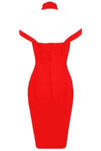 Sexy Red Triangle Cutout Bandage Dress