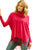 Sexy Red Turtleneck Fringe Hemline Tunic Sweater