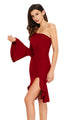 Sexy Red Twist and Ruffle Accent One Shoulder Prom Dress