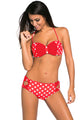 Sexy Red White Dots Bow Detail High Waist Bathing Suit