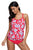 Sexy Red White Floral Tankini 2pcs Bathing Suit