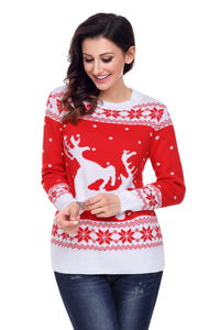 Sexy Red White Reindeer In The Snow Christmas Jumper