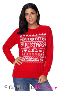 Sexy Red YEAH BITCH CHRISTMAS Sweater